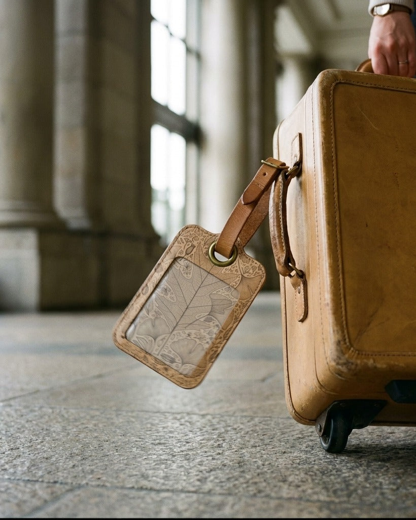 Creo Fleur Atelier — Luggage Tag — Pressed Leaf Silhouette