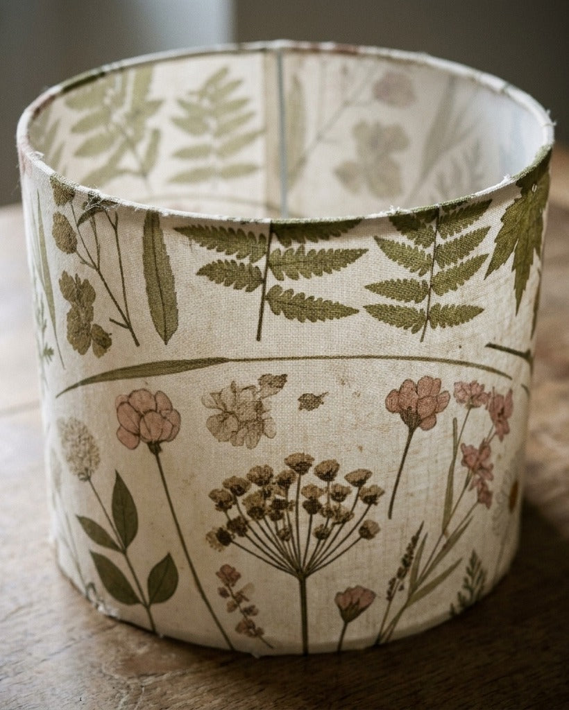 Creo Fleur Atelier — Drum Lamp Shade — Botanical Herbarium Translucent