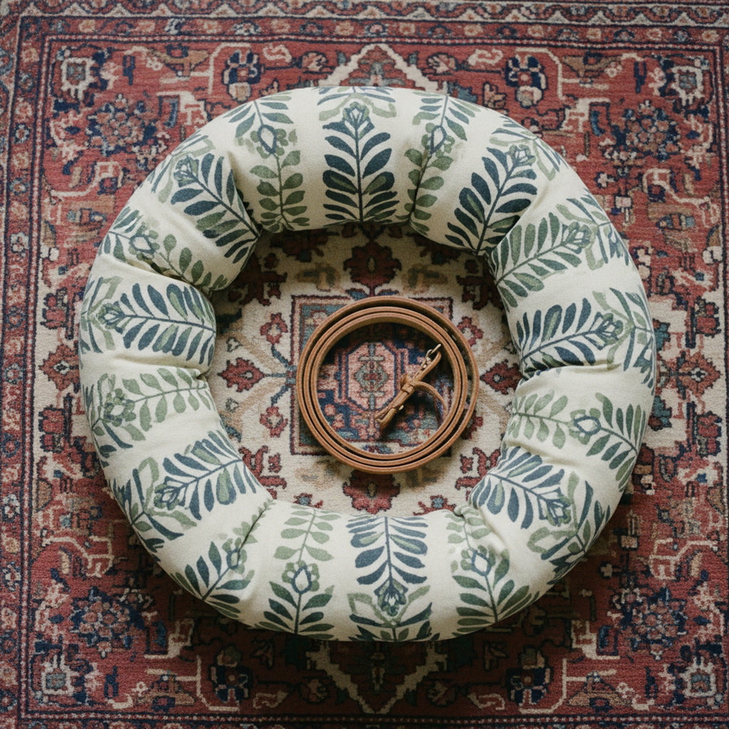Dog Bed Block Printed Geometric Flora · editorial · Creo Fleur Atelier