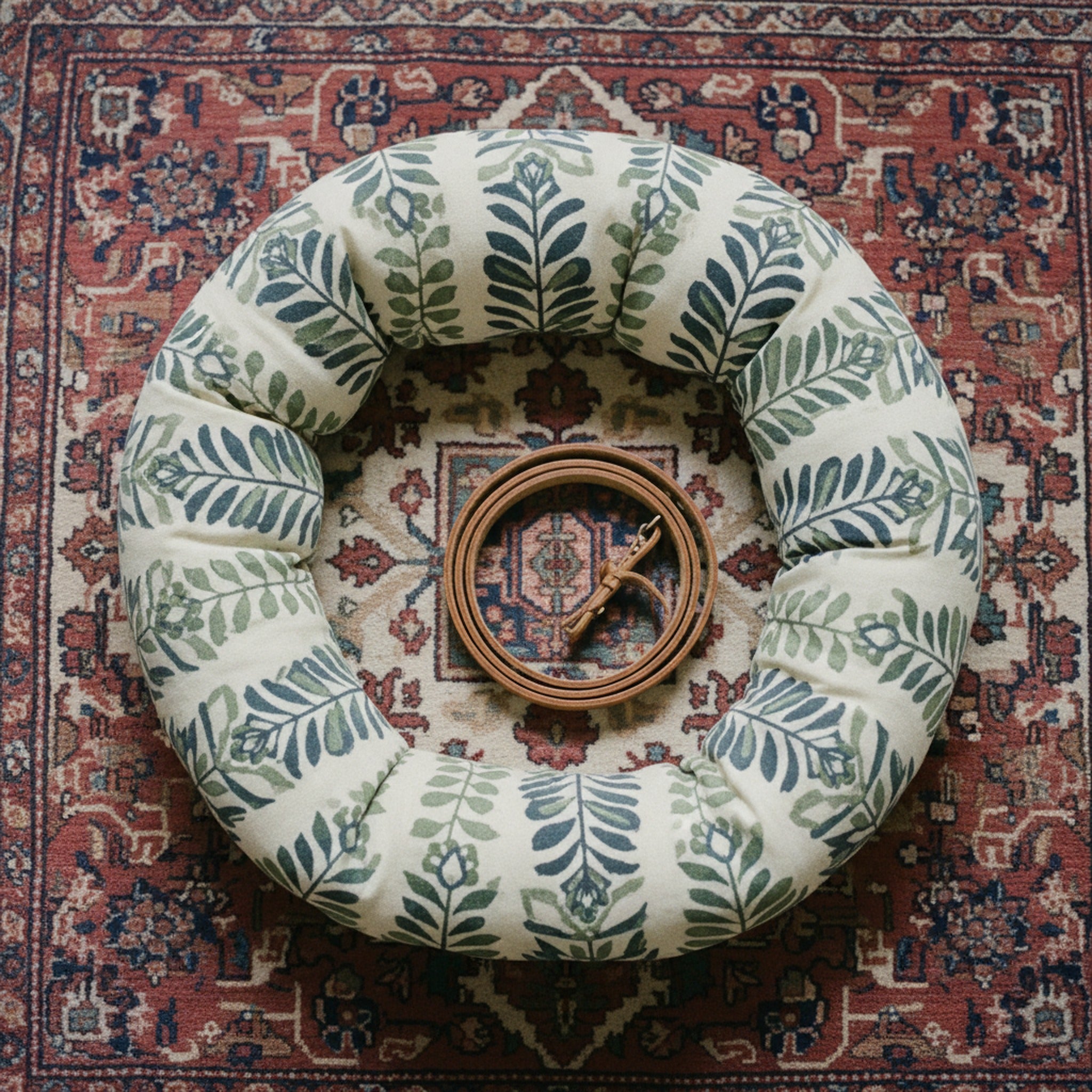 Dog Bed Block Printed Geometric Flora · editorial · Creo Fleur Atelier