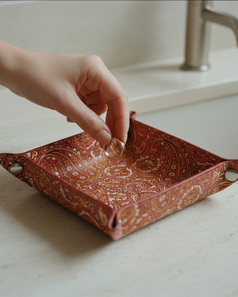 Creo Fleur Atelier — Trinket Tray — Heritage Paisley Terracotta
