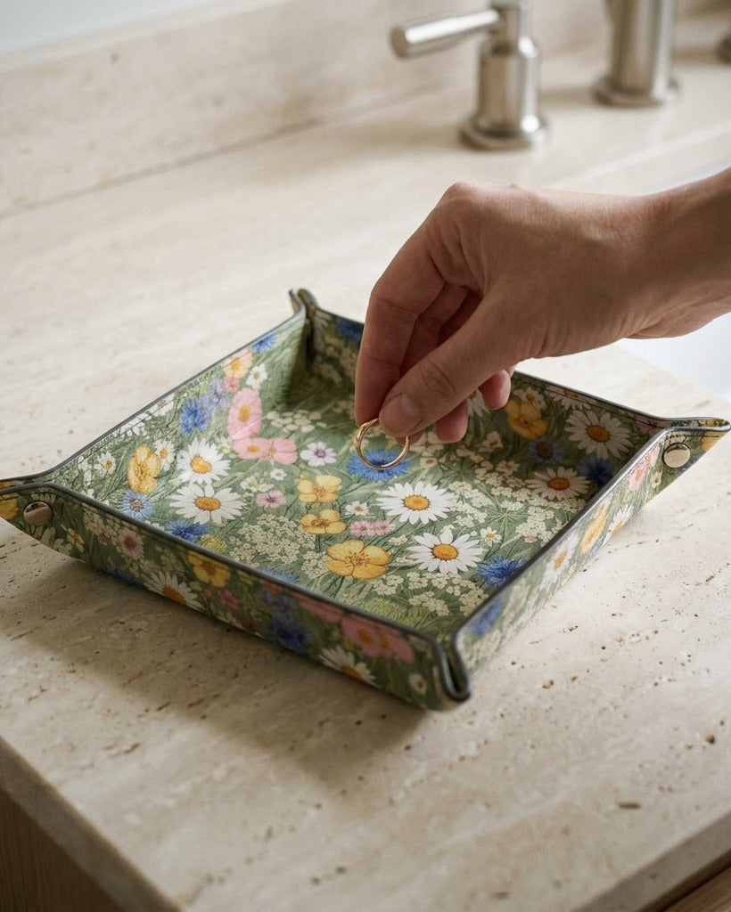 Creo Fleur Atelier — Trinket Tray — Pressed Wildflower Meadow