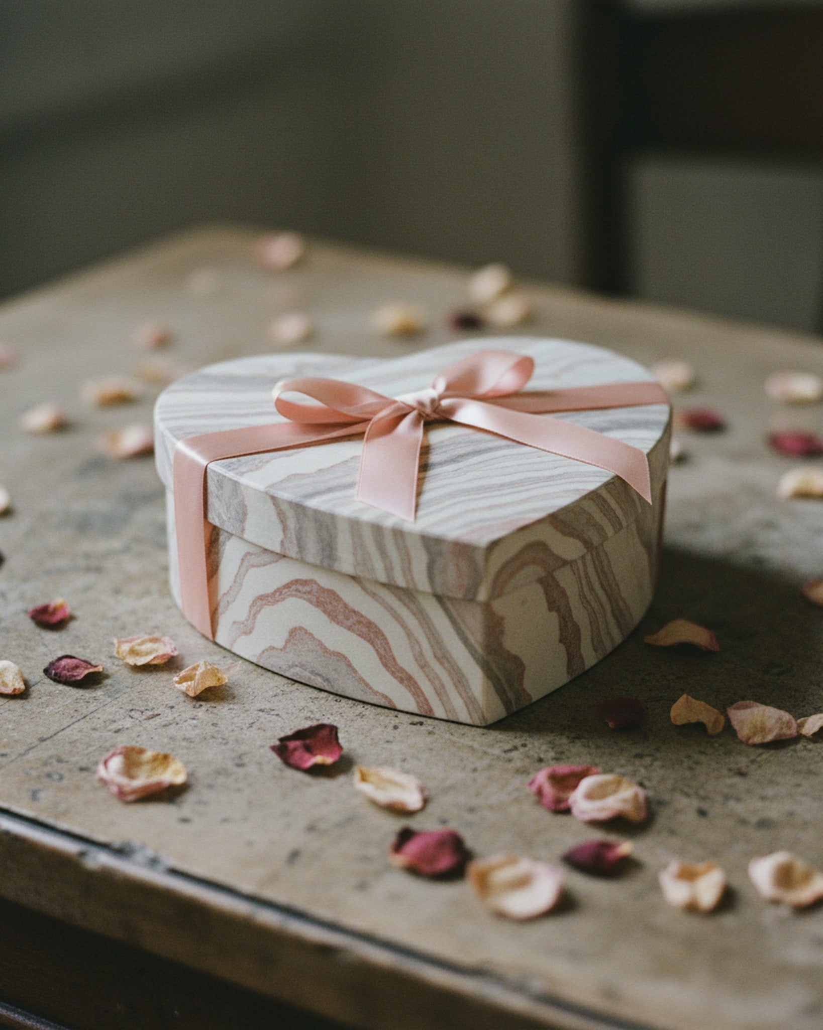 Heart Jigsaw Puzzle Marbled Stone Heart · editorial study v3 · Creo Fleur Atelier