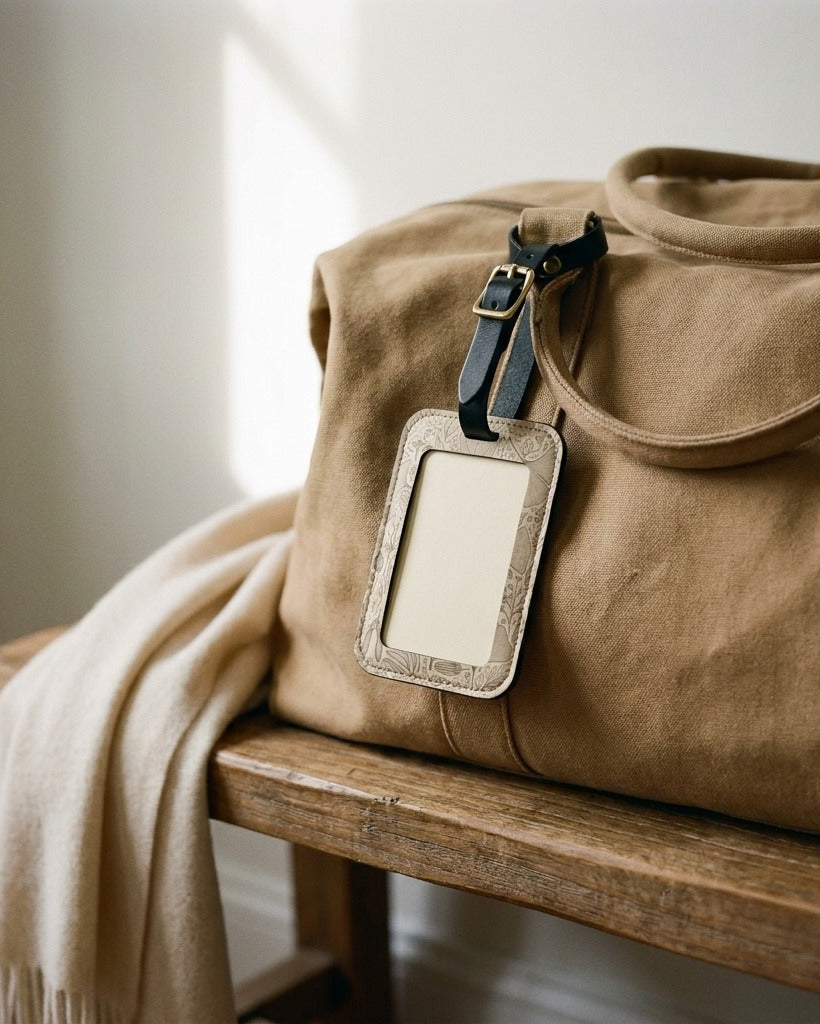 Creo Fleur Atelier — Luggage Tag — Pressed Leaf Silhouette