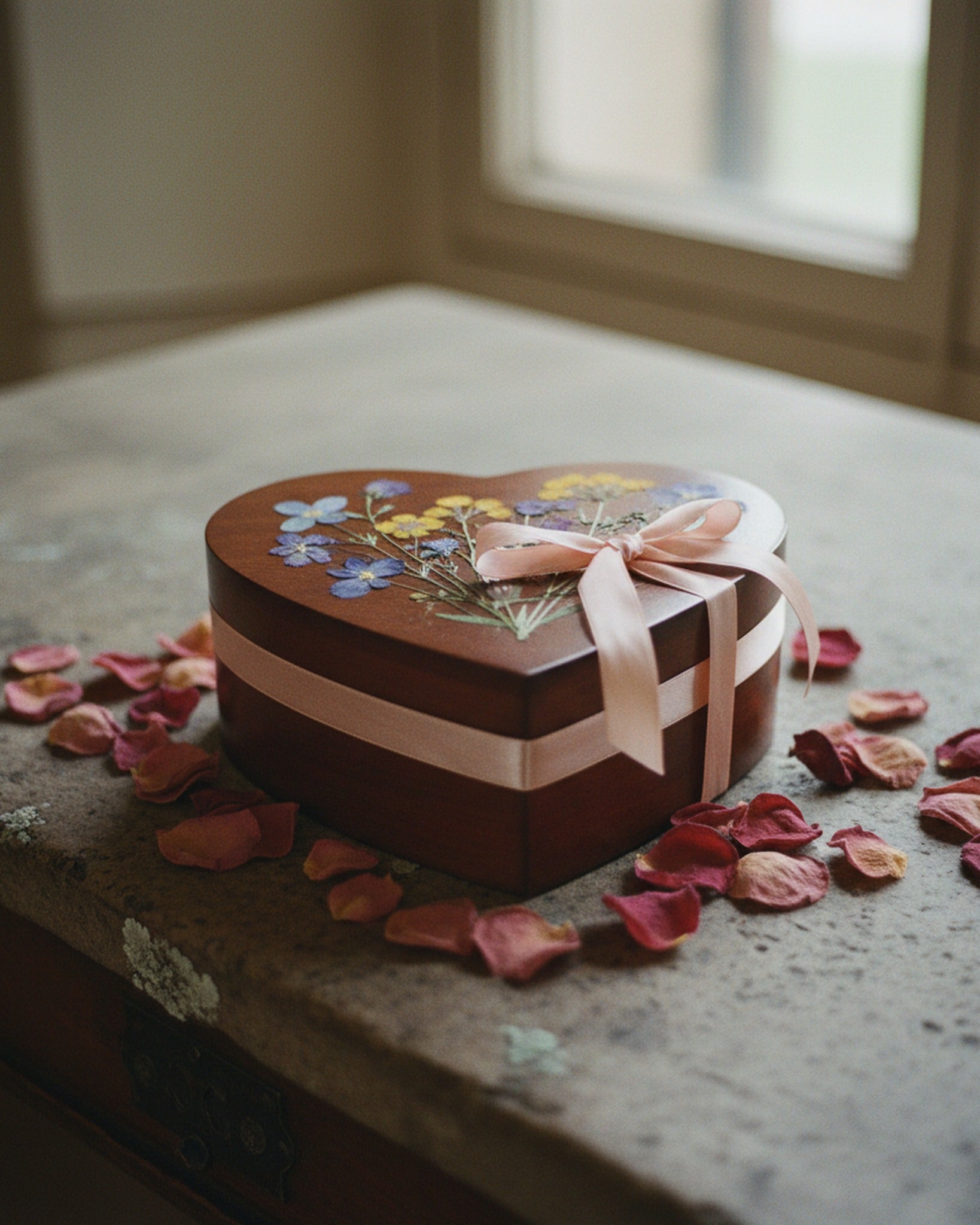 Heart Jigsaw Puzzle Pressed Wildflower Heart · editorial study v3 · Creo Fleur Atelier