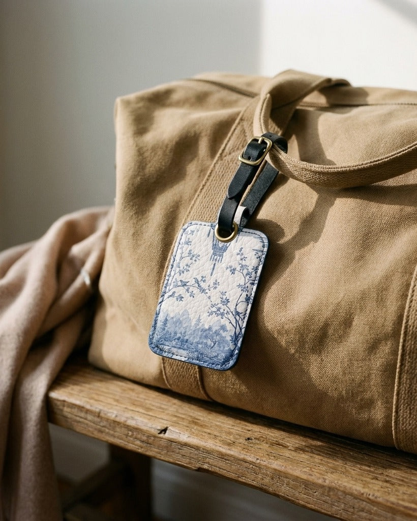Creo Fleur Atelier — Luggage Tag — Chinoiserie Lantern Scene