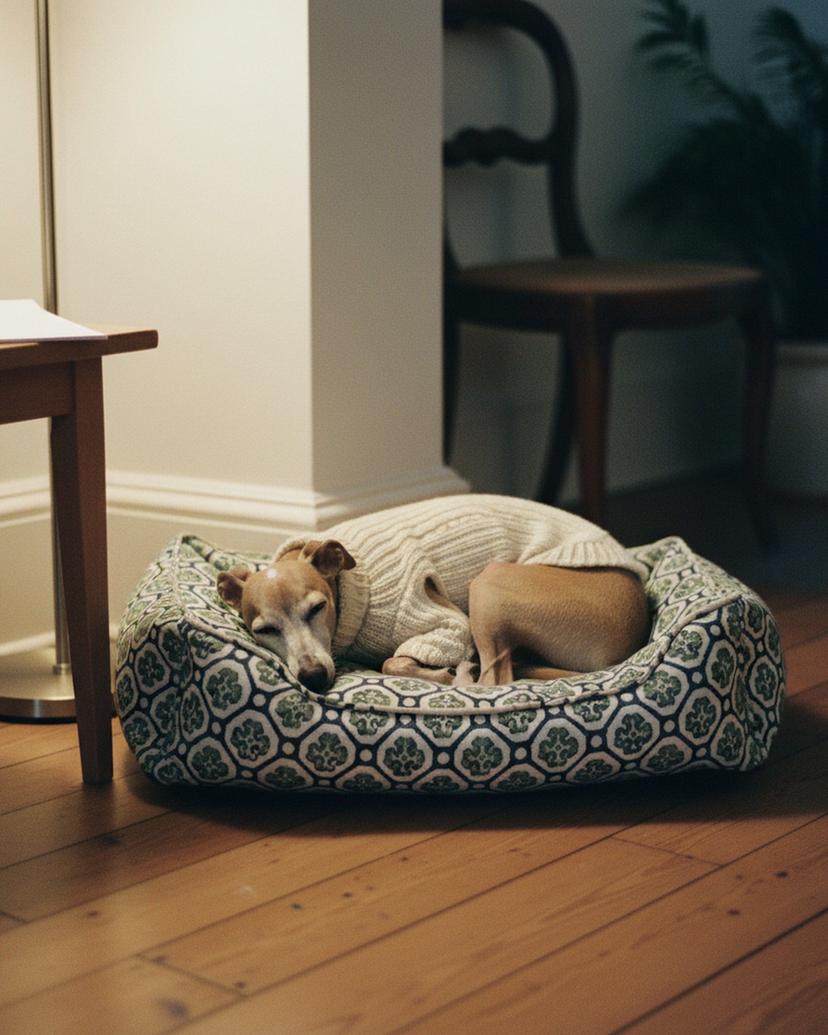Dog Bed Block Printed Geometric Flora · editorial · Creo Fleur Atelier