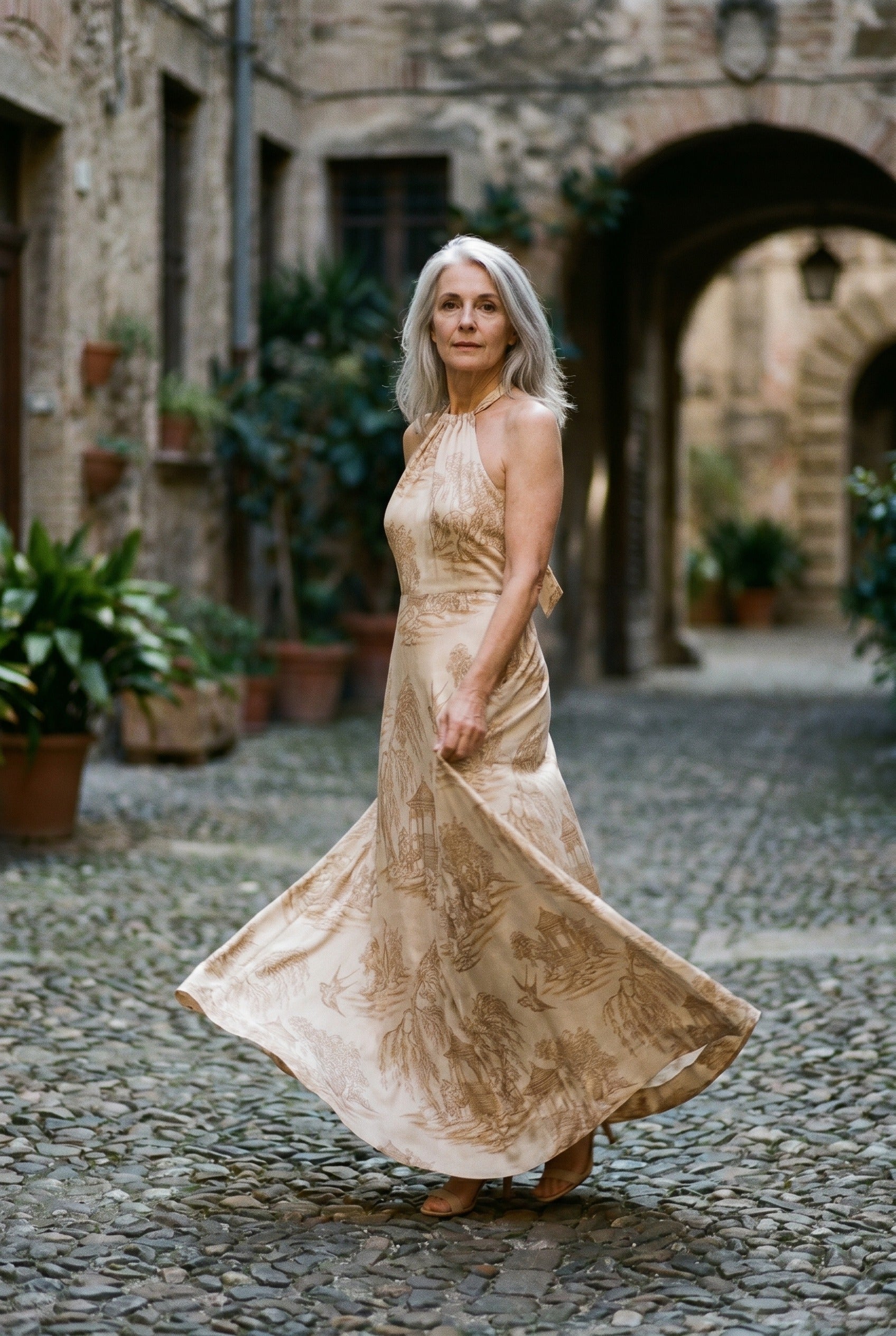 La Demoiselle — Toile Bridesmaid Halter (Champagne)