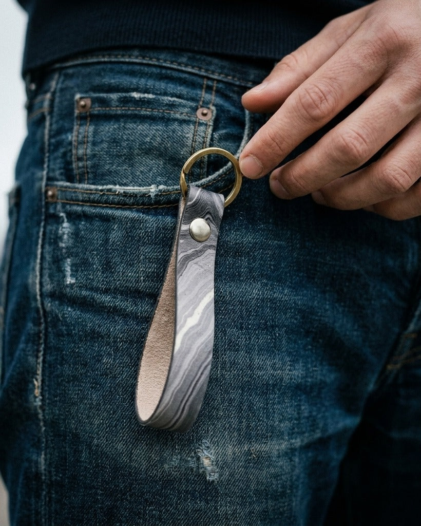 Creo Fleur Atelier — Keychain — Marbled Agate Texture