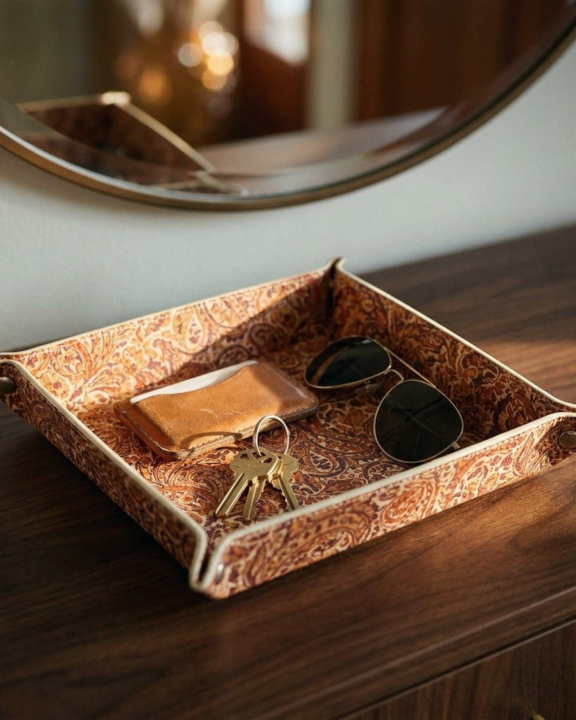 Creo Fleur Atelier — Trinket Tray — Heritage Paisley Terracotta