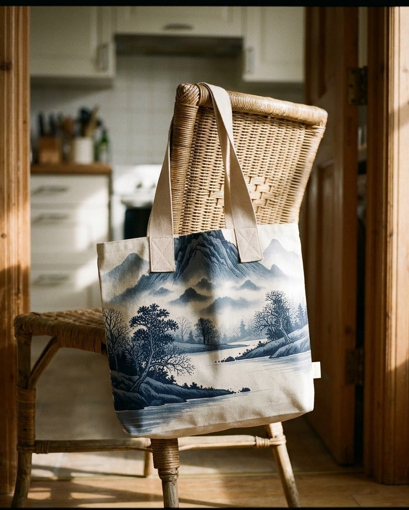 Creo Fleur Atelier — Tote Bag — Chinoiserie Minimal Landscape