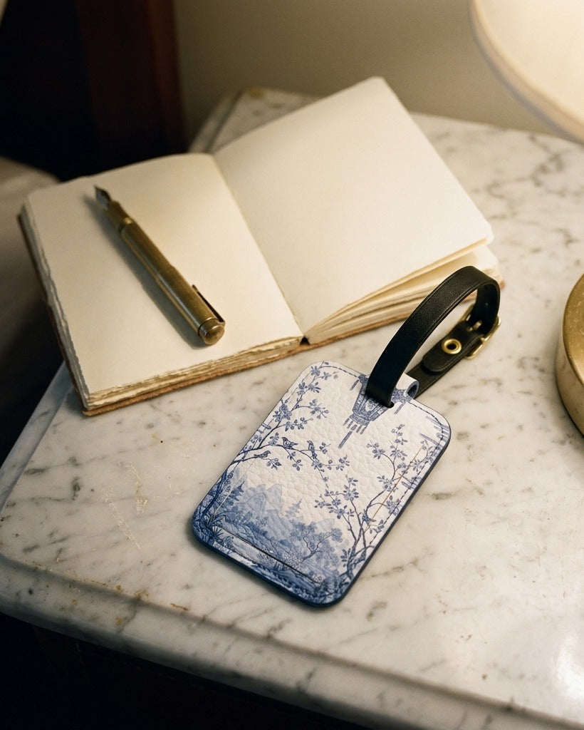 Creo Fleur Atelier — Luggage Tag — Chinoiserie Lantern Scene