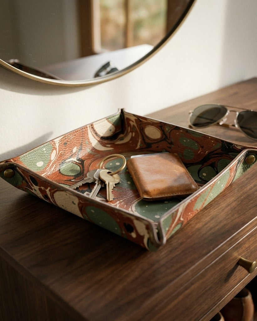 Creo Fleur Atelier — Trinket Tray — Marbled Suminagashi Stone