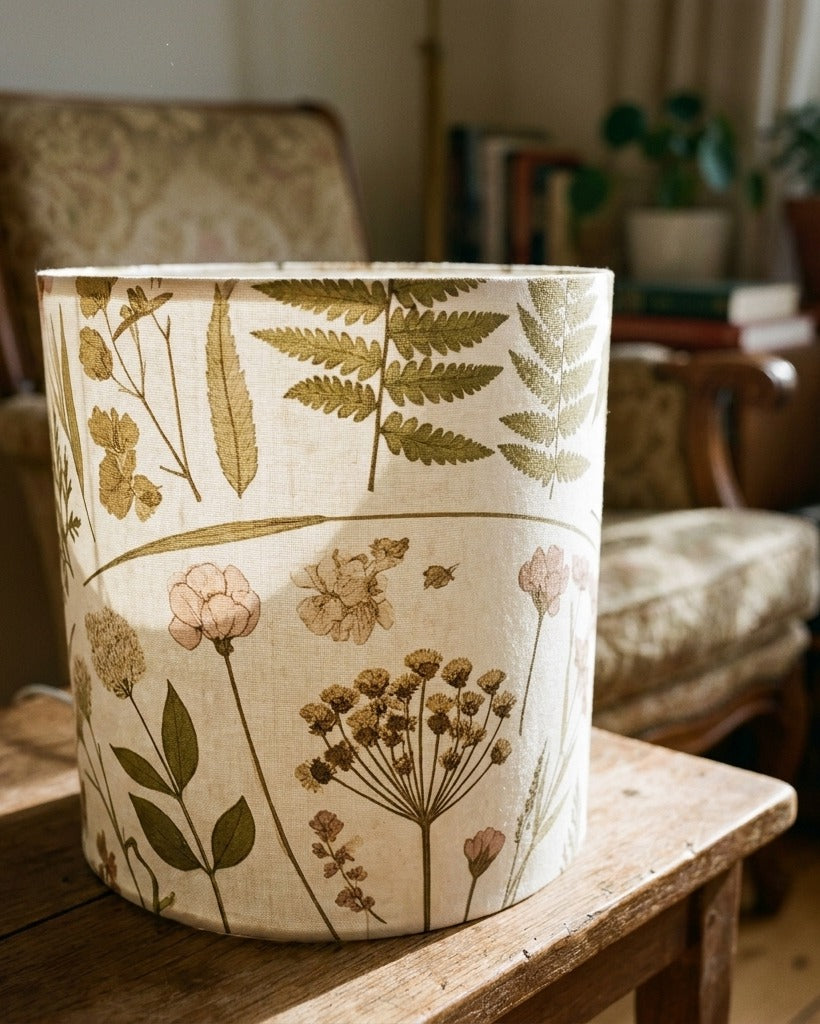 Creo Fleur Atelier — Drum Lamp Shade — Botanical Herbarium Translucent