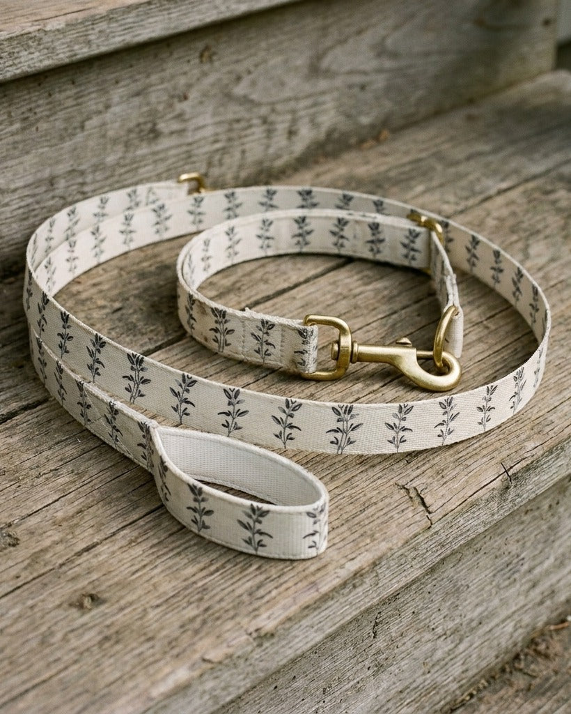 Creo Fleur Atelier — Dog Leash — Minimalist Herb Study