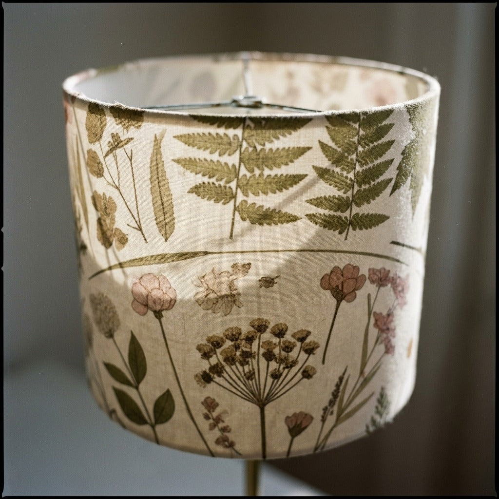 Creo Fleur Atelier — Drum Lamp Shade — Botanical Herbarium Translucent