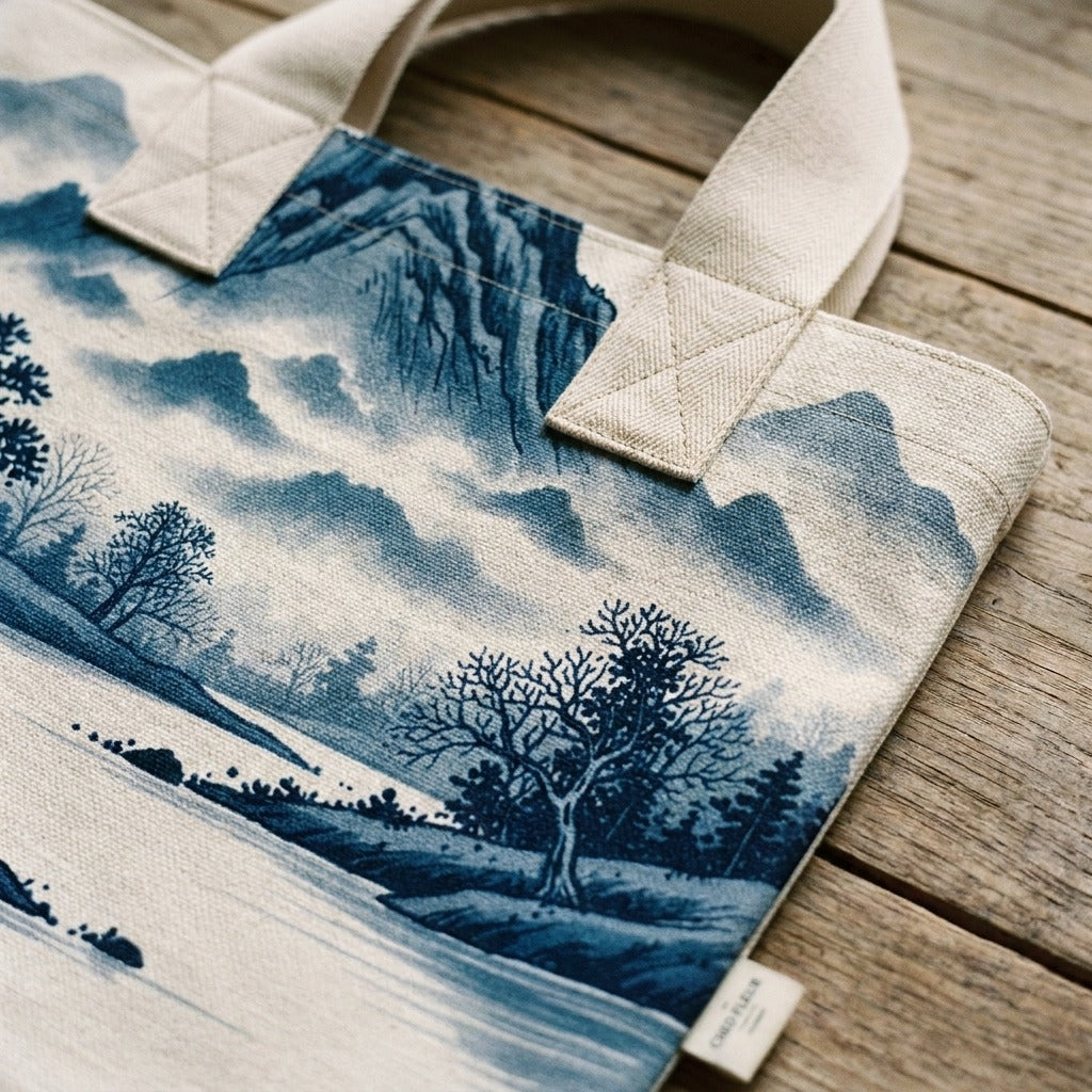 Creo Fleur Atelier — Tote Bag — Chinoiserie Minimal Landscape