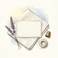The Atelier Gift Card · $75 The introduction · cream linen, lavender, brass thimble — Creo Fleur Atelier