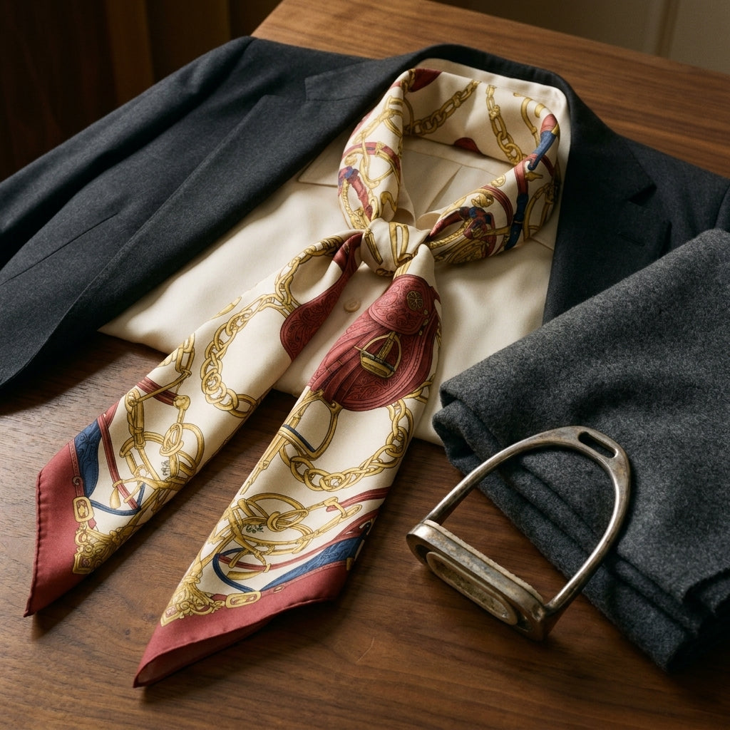 Equestrian Heritage Silk Scarf — Creo Fleur Atelier
