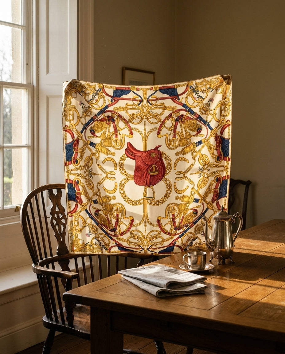 Equestrian Heritage Silk Scarf — Creo Fleur Atelier