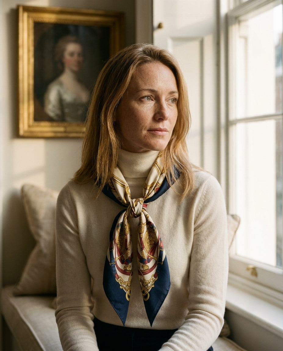 Equestrian Heritage Silk Scarf — Creo Fleur Atelier