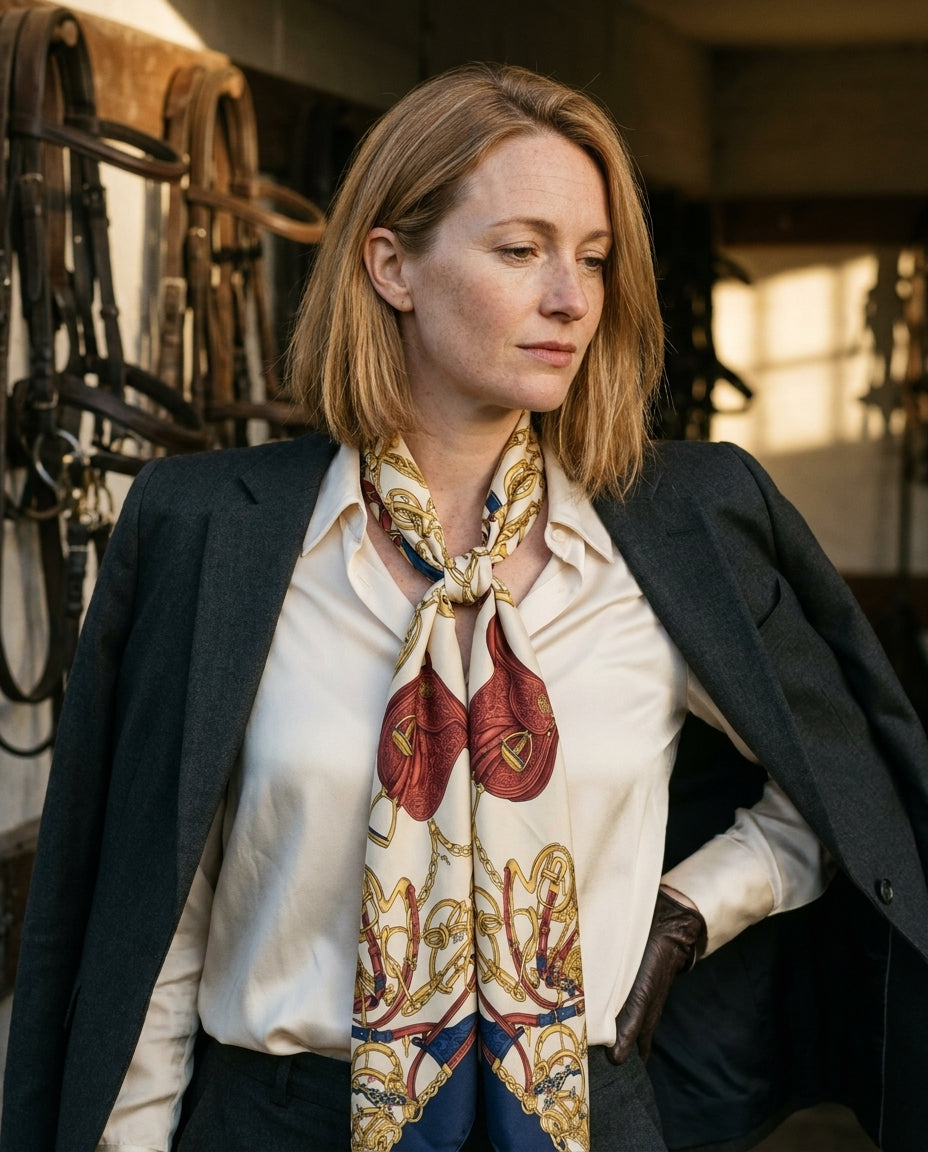 Equestrian Heritage Silk Scarf — Creo Fleur Atelier