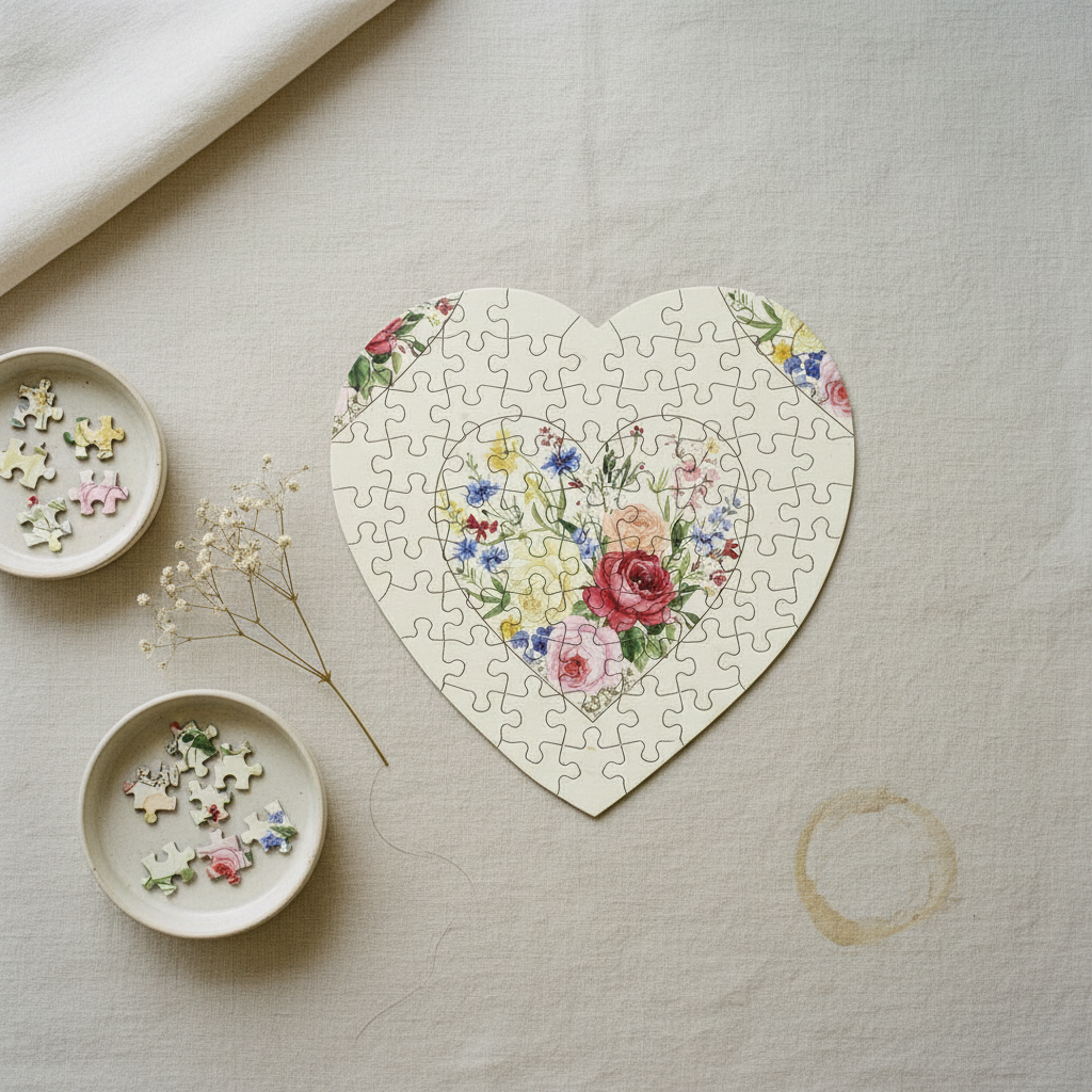 Heart Jigsaw Puzzle · Creo Fleur Atelier — atelier-printed silk piece, image 7