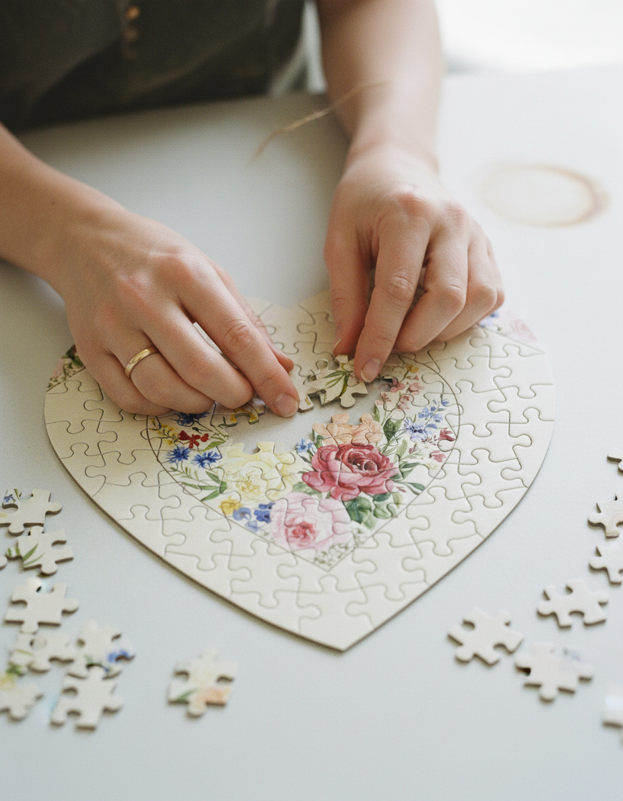 Heart Jigsaw Puzzle · Creo Fleur Atelier — atelier-printed silk piece, image 8