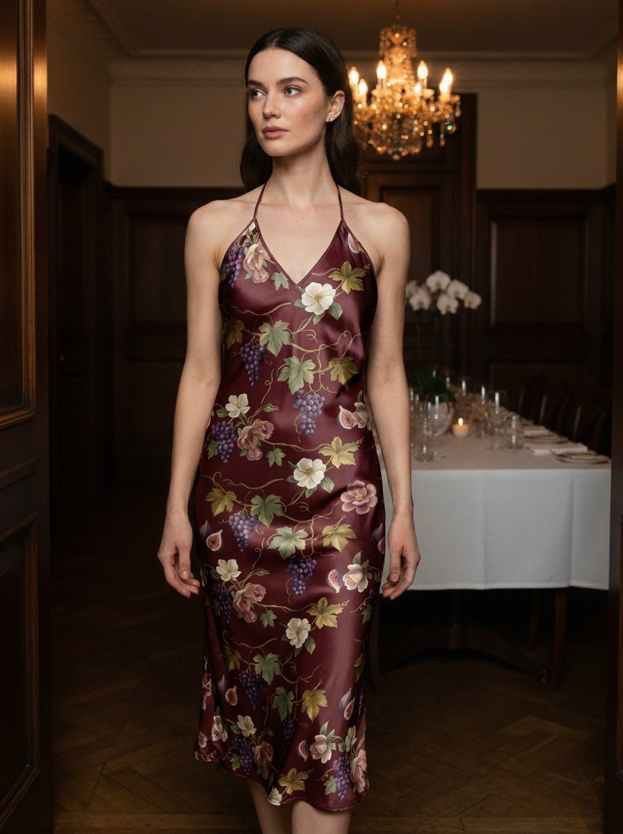 La Vigne en Fleur — Bordeaux Silk Slip